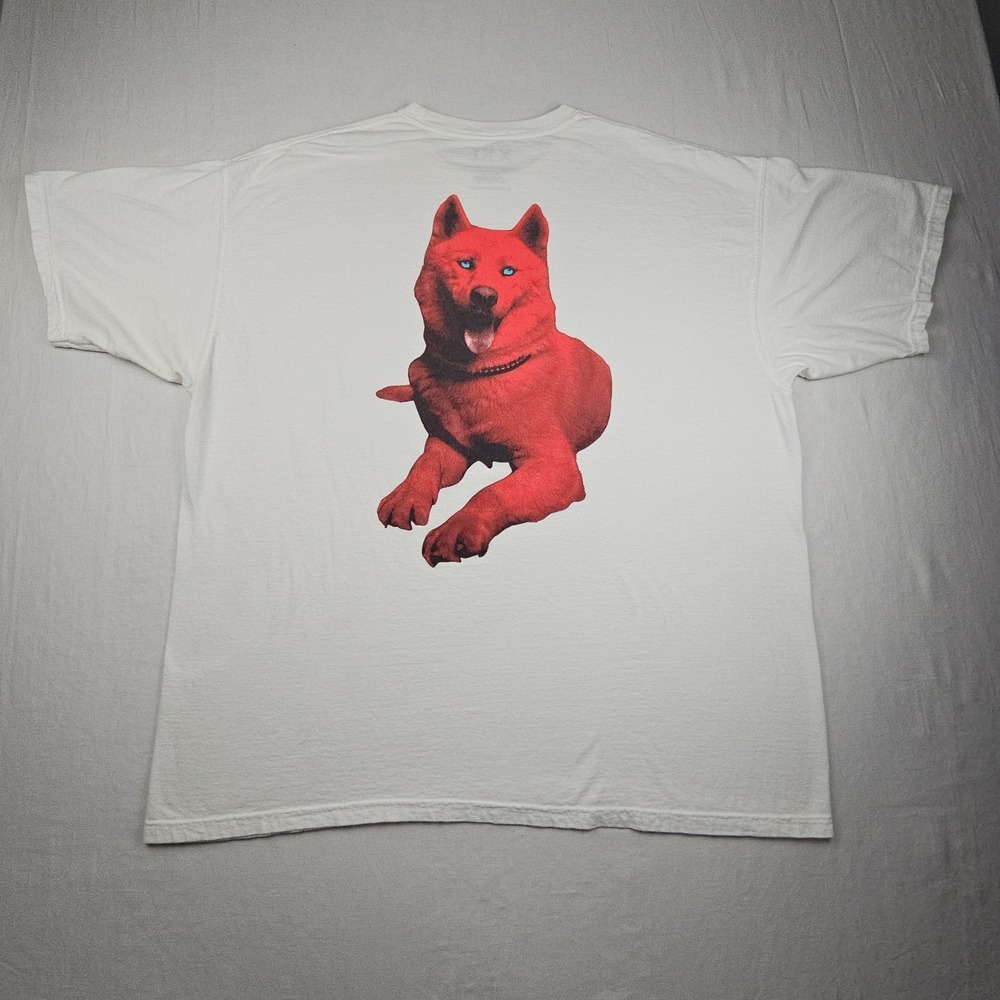 Omar-L‎ Red Wolf Dog Graphic White T Shirt Brain Front Print Men's XXL - Picture 3 of 9